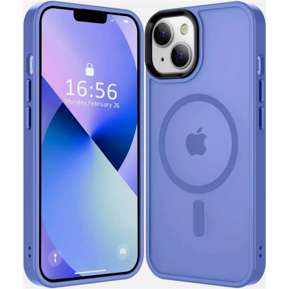 HappyCase Ημιδιάφανη Σκληρή Θήκη MagSafe - Apple iPhone 15 Plus - Matte Blue (8719246415265)