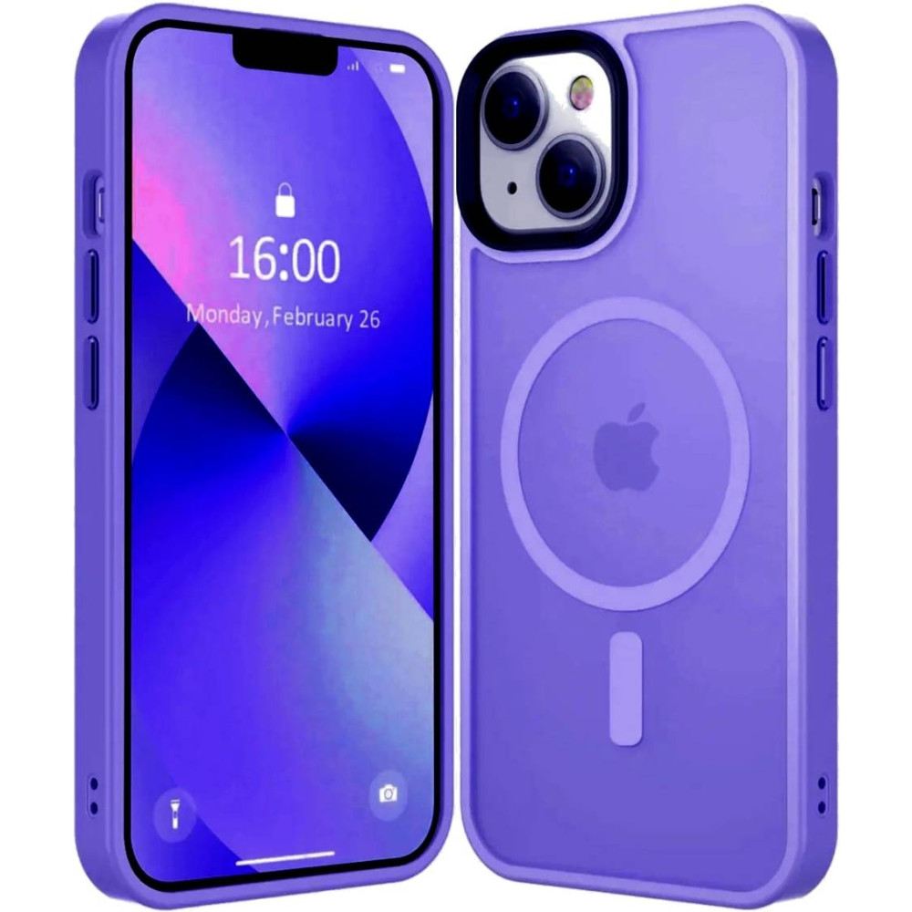 HappyCase Ημιδιάφανη Σκληρή Θήκη MagSafe - Apple iPhone 15 Plus - Matte Lila (8719246415258)