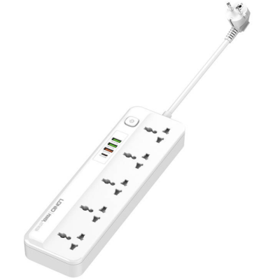 Ldnio Πολύπριζο με 5 Υποδοχές AC - UK/EU/US 2500W με Διακόπτη & Καλώδιο 200cm - 3 x USB-A / 1 x Type-C - 20W - White (SC5415)