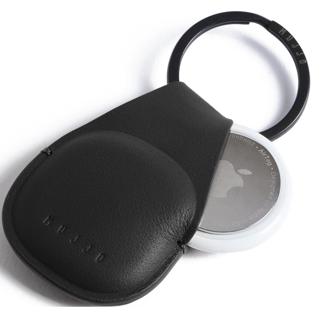 Mujjo Canopy - Δερμάτινη Θήκη / Μπρελόκ Apple AirTag - Black (MUJJO-KY-001-BK)