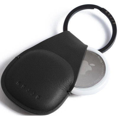 Mujjo Canopy - Δερμάτινη Θήκη / Μπρελόκ Apple AirTag - Black (MUJJO-KY-001-BK)