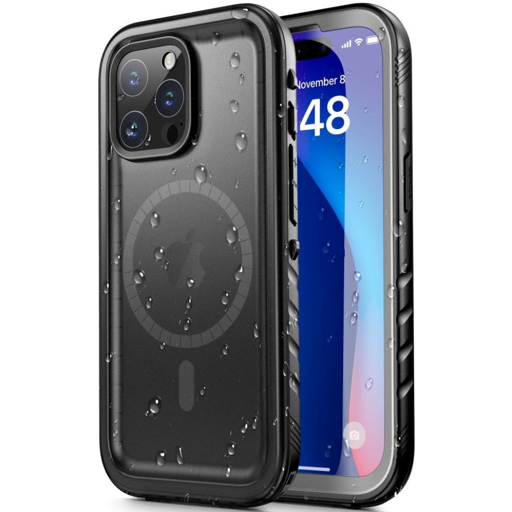 Θήκη Apple iPhone 15 Pro Max - Tech-Protect 360 Shellbox IP68 Ανθεκτική Αδιάβροχη MagSafe - Black (9490713936580)
