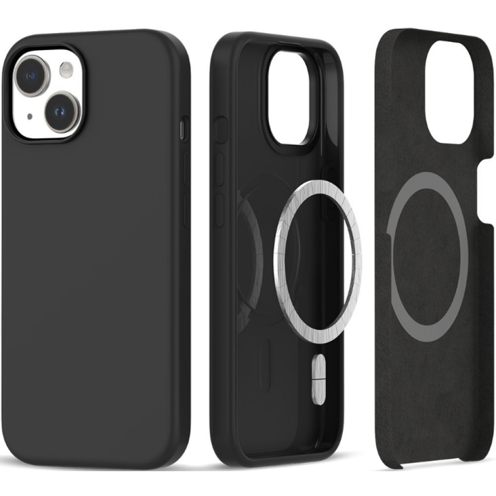 Tech-Protect Silicone MagSafe - Θήκη Σιλικόνης MagSafe Apple iPhone 15 - Matte Black (9319456604221)