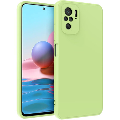 Bodycell Square Liquid Θήκη Σιλικόνης - Xiaomi Redmi Note 10 / Note 10S - Light Green (5206015065286)