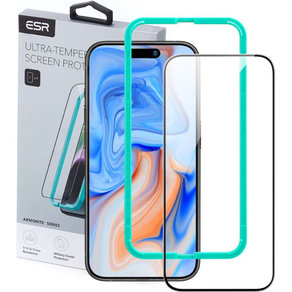 ESR Armorite Tempered Glass - FullFace Αντιχαρακτικό Γυαλί Προστασίας Οθόνης - Apple iPhone 15 Plus - Black (4894240174388)