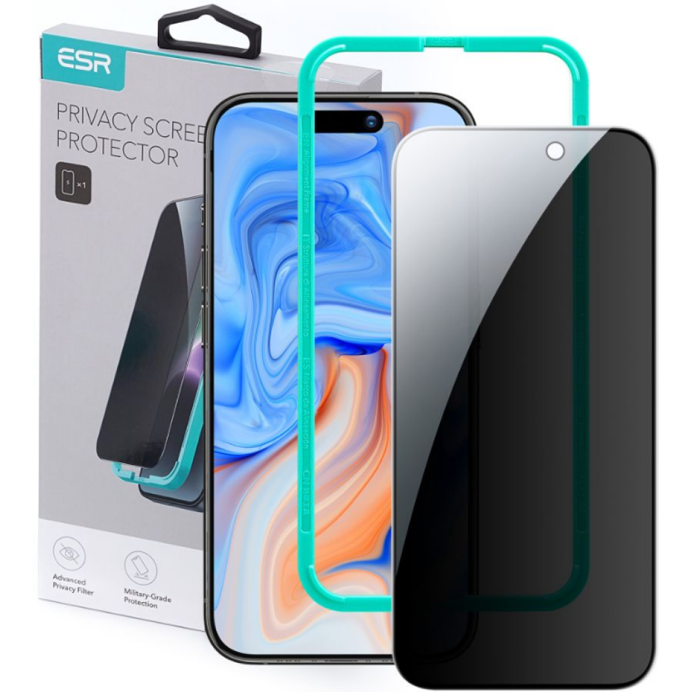 ESR Privacy Tempered Glass - FullFace Αντιχαρακτικό Γυαλί Προστασίας Απορρήτου Οθόνης - Apple iPhone 15 Plus - Black (4894240174425)