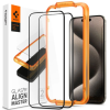 Spigen GLAS.tR ALIGNmaster - Αντιχαρακτικό Fullface Γυάλινο Tempered Glass Apple iPhone 15 Pro Max - 2 Τεμάχια - Black (AGL06875)