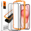 Spigen GLAS.tR ALIGNmaster - Αντιχαρακτικό Fullface Γυάλινο Tempered Glass Apple iPhone 15 Plus - 2 Τεμάχια - Black (AGL06886)