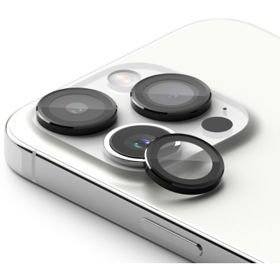Ringke Camera Lens Frame Glass - Αντιχαρακτικό Γυαλί Προστασίας για Φακό Κάμερας - Apple iPhone 15 Pro Max - Black (8809919309837)