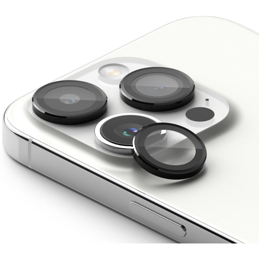 Ringke Camera Lens Frame Glass - Αντιχαρακτικό Γυαλί Προστασίας για Φακό Κάμερας - Apple iPhone 15 Pro - Black (8809919309851)