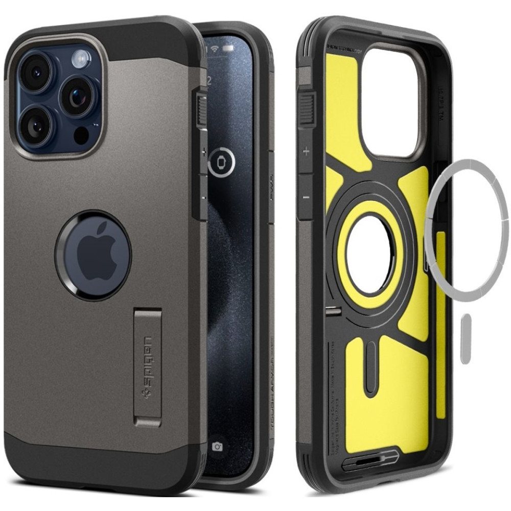Θήκη iPhone 15 Pro Max Spigen Tough Armor MagFit Ανθεκτική με MagSafe - Gunmetal (ACS06593)