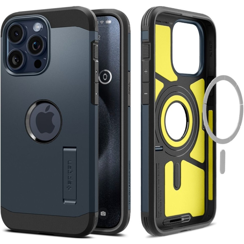 Spigen Tough Armor MagFit - Ανθεκτική Θήκη MagSafe Apple iPhone 15 Pro - Metal Slate (ACS06734)