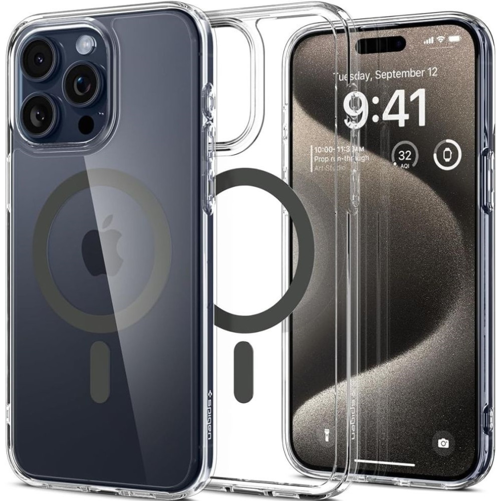Θήκη Apple iPhone 15 Pro Max - Spigen Ultra Hybrid MagFit με MagSafe - Graphite (ACS06577)