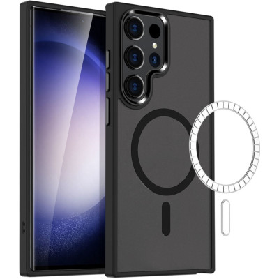 HappyCase Ημιδιάφανη Σκληρή Θήκη MagSafe - Samsung Galaxy S23 Ultra - Matte Black (8719246412783)