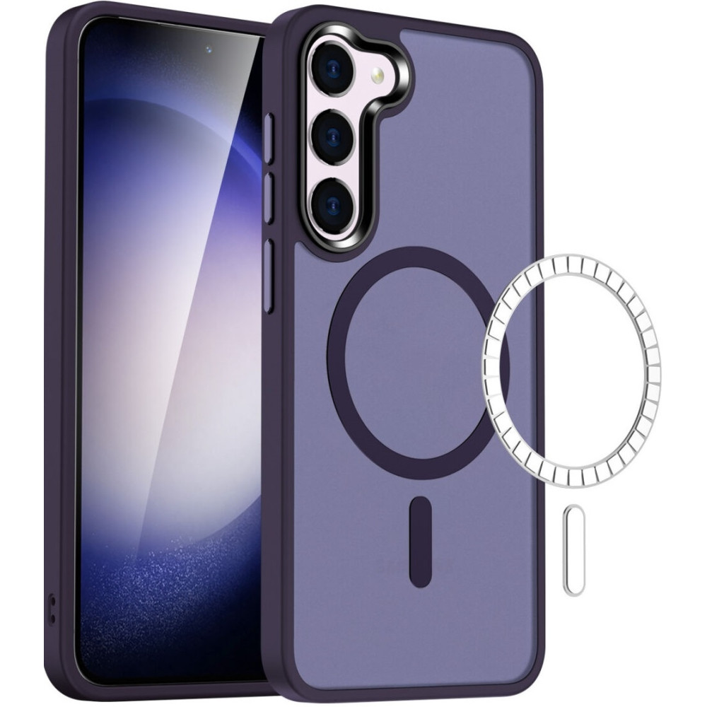 HappyCase Ημιδιάφανη Σκληρή Θήκη MagSafe - Samsung Galaxy S23 - Matte Purple (8719246412714)