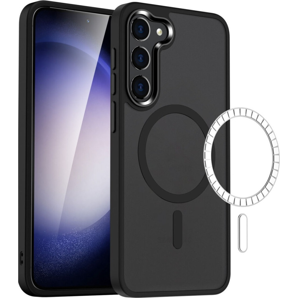 HappyCase Ημιδιάφανη Σκληρή Θήκη MagSafe - Samsung Galaxy S23 Plus - Matte Black (8719246412745)