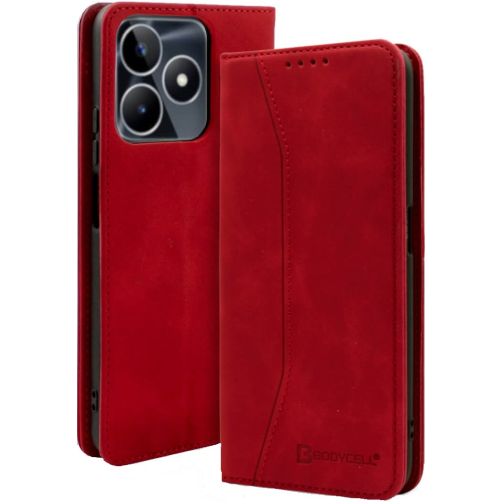 Bodycell Θήκη - Πορτοφόλι Realme C53 / Narzo N53 - Red (5206015029813)