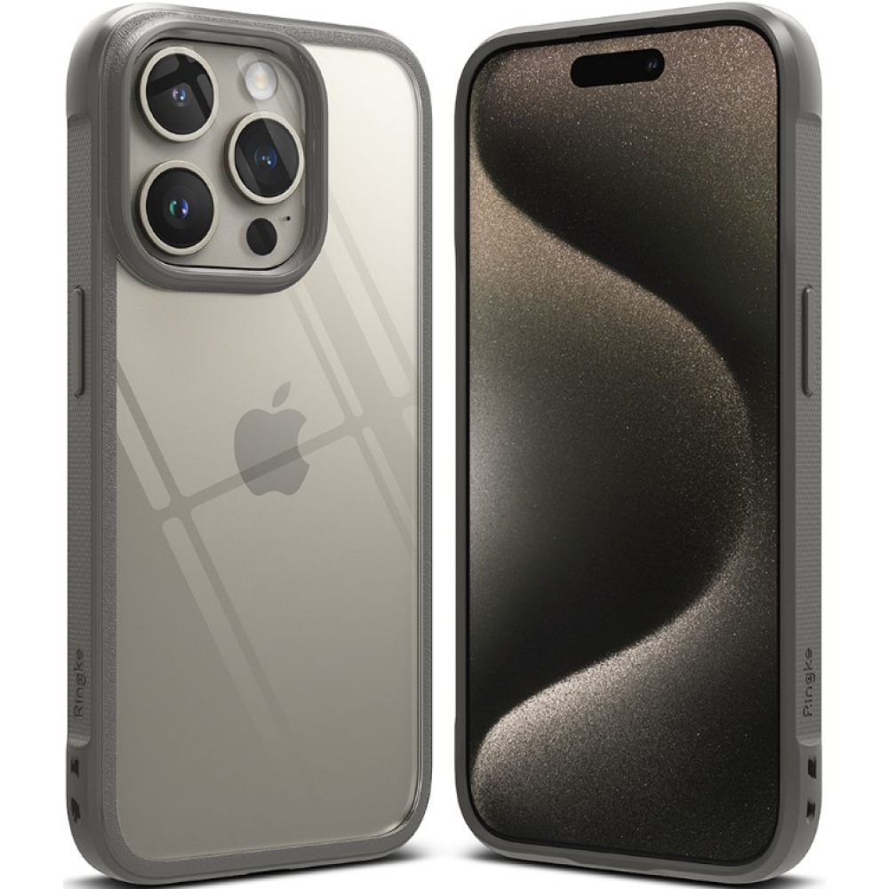 Ringke Fusion Bold - Σκληρή Διάφανη Θήκη με TPU Bumper - Apple iPhone 15 Pro Max - Gray (8809919306683)