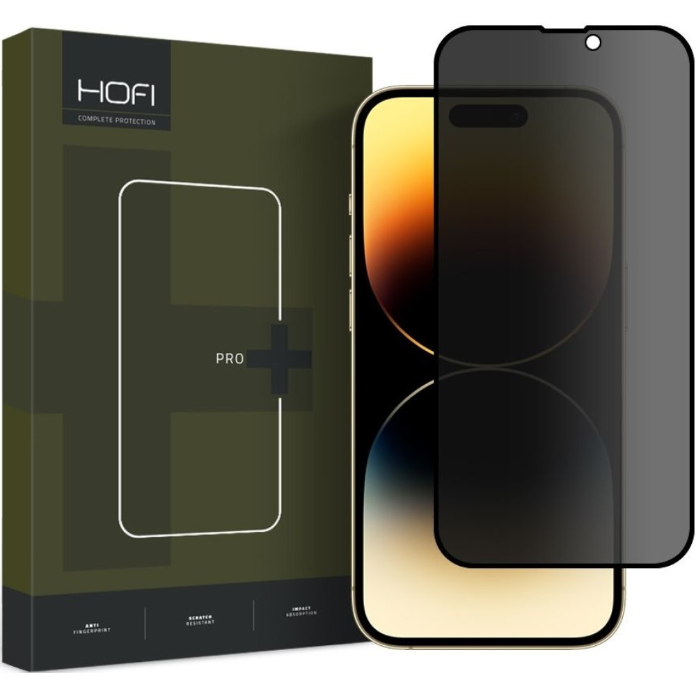 Hofi Anti Spy Pro+ Tempered Glass Privacy - Full Face Αντιχαρακτικό Γυαλί Προστασίας Απορρήτου Οθόνης - Apple iPhone 15 Pro - Black (9319456604658)