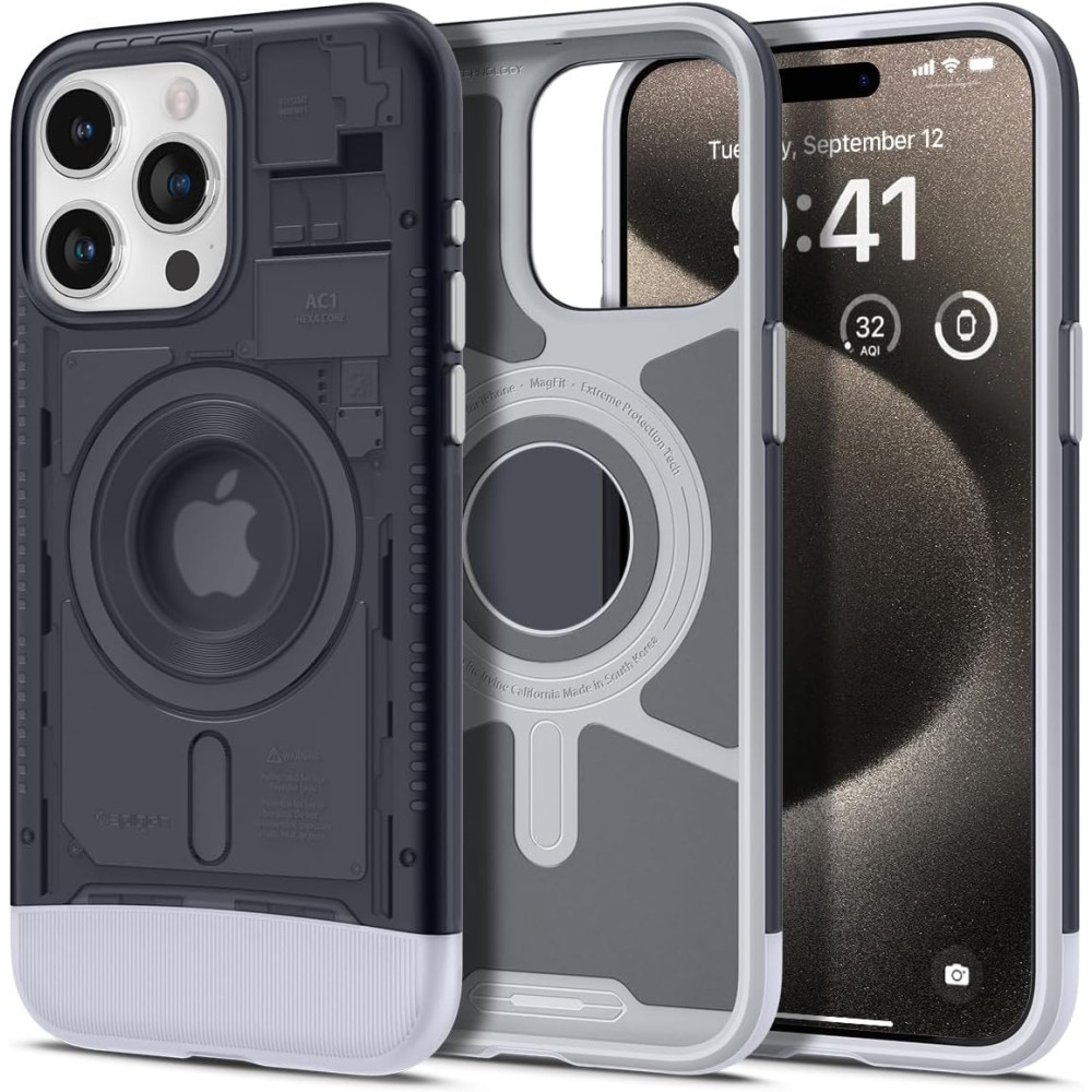Spigen Classic C1 MagFit - Ανθεκτική Σκληρή Θήκη MagSafe - Apple iPhone 15 Pro Max - Graphite (ACS06607)