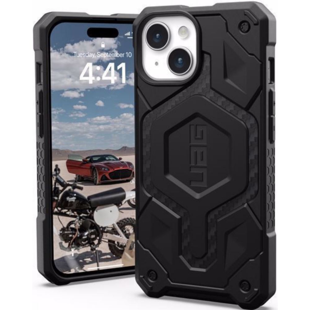 UAG Monarch Pro - Ανθεκτική Θήκη MagSafe - Apple iPhone 15 - Carbon Fiber (114219114242)