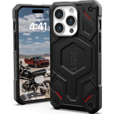 UAG Monarch Pro - Ανθεκτική Θήκη MagSafe - Apple iPhone 15 Pro - Kevlar Black (114221113940)