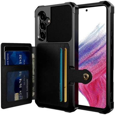 HappyCase 3 σε 1 - Θήκη Σιλικόνης με Ενσωματωμένο PU Πορτοφόλι - Samsung Galaxy A34 - Black (8719246388019)