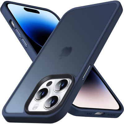 HappyCase Ημιδιάφανη Σκληρή Θήκη - Apple iPhone 14 Pro Max - Matte Dark Blue (8719246412523)