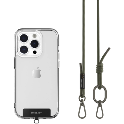 SwitchEasy MagEasy Rope Strap & Strap Card 6.0mm - Αποσπώμενο Λουράκι Λαιμού για Θήκες Κινητών iPhone - Army Green (MPHIPH142AN23)