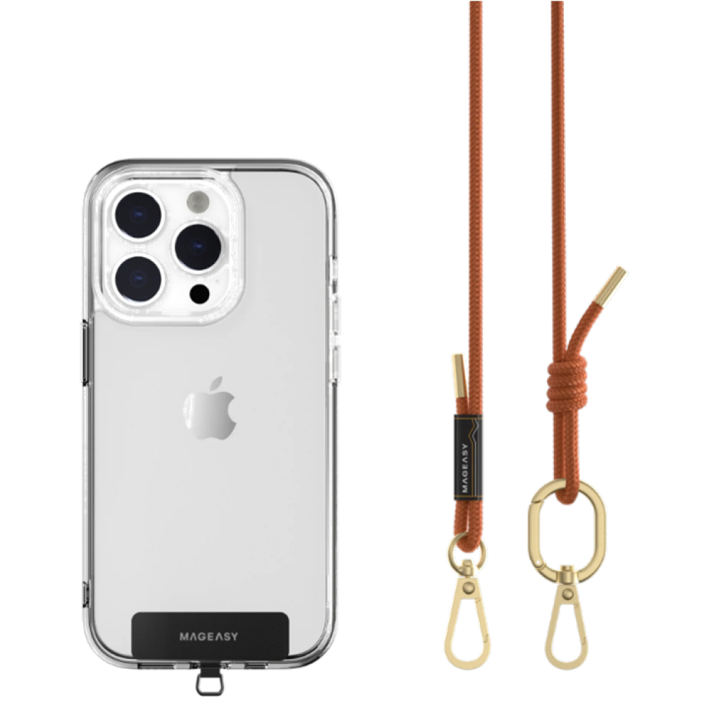 SwitchEasy MagEasy Rope Strap & Strap Card 6.0mm - Αποσπώμενο Λουράκι Λαιμού για Θήκες Κινητών iPhone - Orange (MPHIPH142OG23)