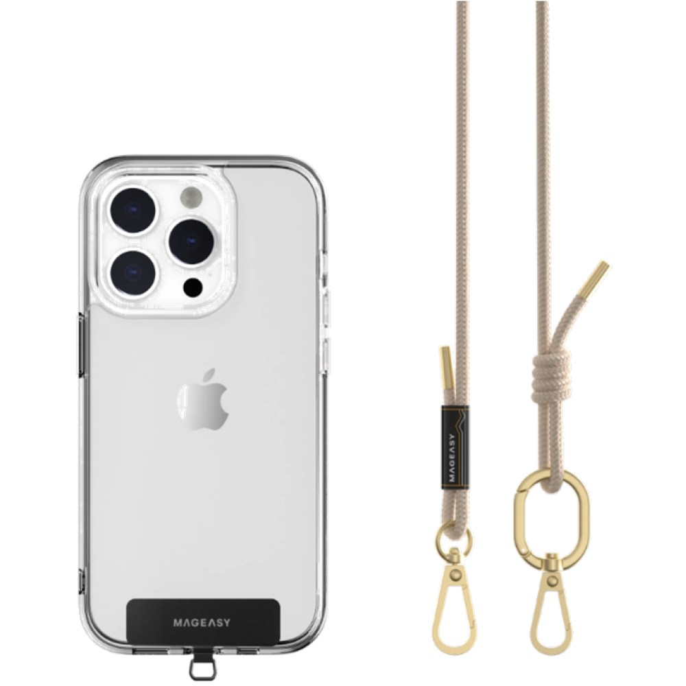 SwitchEasy MagEasy Rope Strap & Strap Card 6.0mm - Αποσπώμενο Λουράκι Λαιμού για Θήκες Κινητών iPhone - Beige (MPHIPH142BI23)