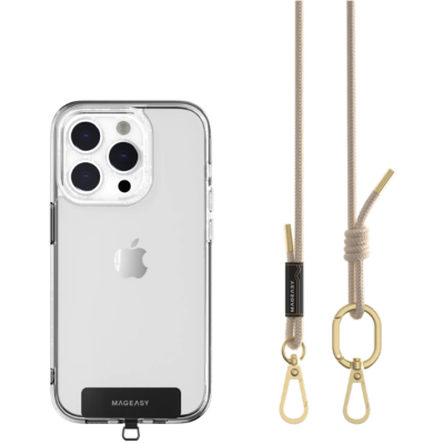 SwitchEasy MagEasy Rope Strap & Strap Card 6.0mm - Αποσπώμενο Λουράκι Λαιμού για Θήκες Κινητών iPhone - Beige (MPHIPH142BI23)