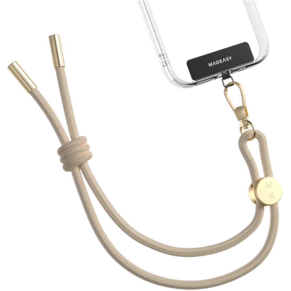 SwitchEasy MagEasy Wrist Strap & Strap Card 6.0mm - Αποσπώμενο Λουράκι Χειρός για Θήκες Κινητών iPhone - Beige (MPHIPH158BI23)
