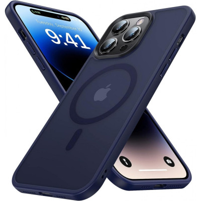 HappyCase Ημιδιάφανη Σκληρή Θήκη MagSafe - Apple iPhone 14 Pro Max - Matte Blue (8719246412288)