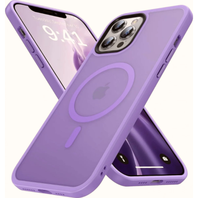 HappyCase Ημιδιάφανη Σκληρή Θήκη MagSafe - Apple iPhone 12 Pro Max - Matte Lila (8719246422171)