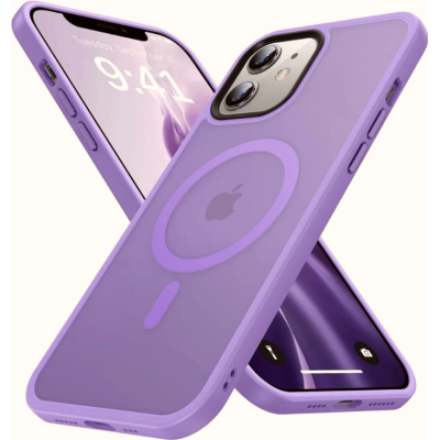 HappyCase Ημιδιάφανη Σκληρή Θήκη MagSafe - Apple iPhone 12 / 12 Pro - Matte Lila (8719246422102)