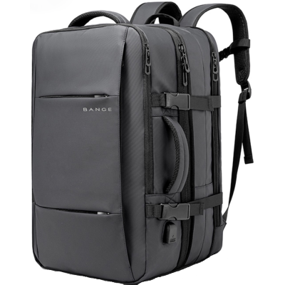 Bange 1908 Business Travel Backpack - Ανθεκτικό Επεκτάσιμο Σακίδιο / Τσάντα Πλάτης & Μεταφοράς Laptop έως 17.3" - 26L έως 45L - Grey