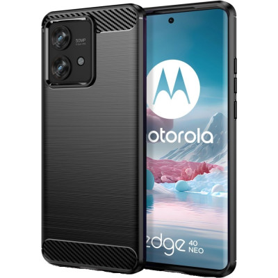 Tech-Protect Θήκη Σιλικόνης Carbon - Motorola Edge 40 Neo - Black (9319456606669)
