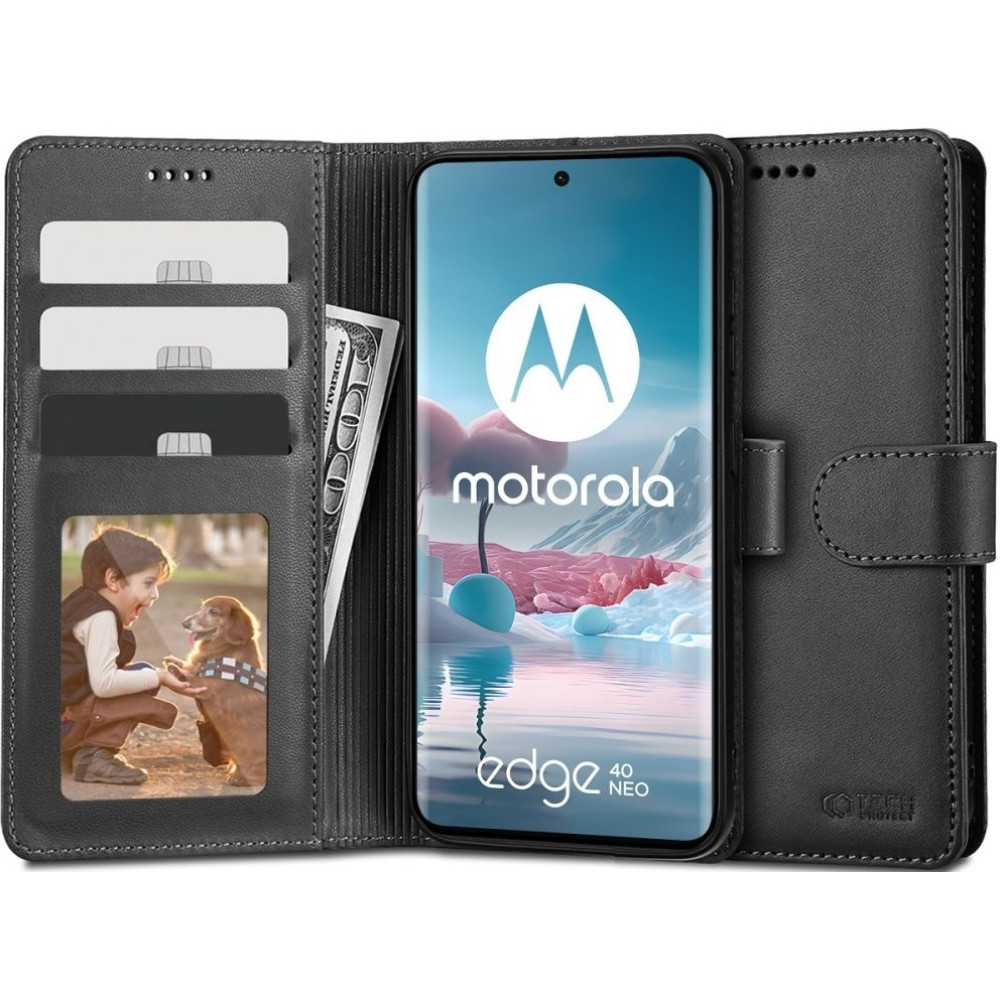 Tech-Protect Wallet - Θήκη Πορτοφόλι Motorola Edge 40 Neo - Black (9319456606683)