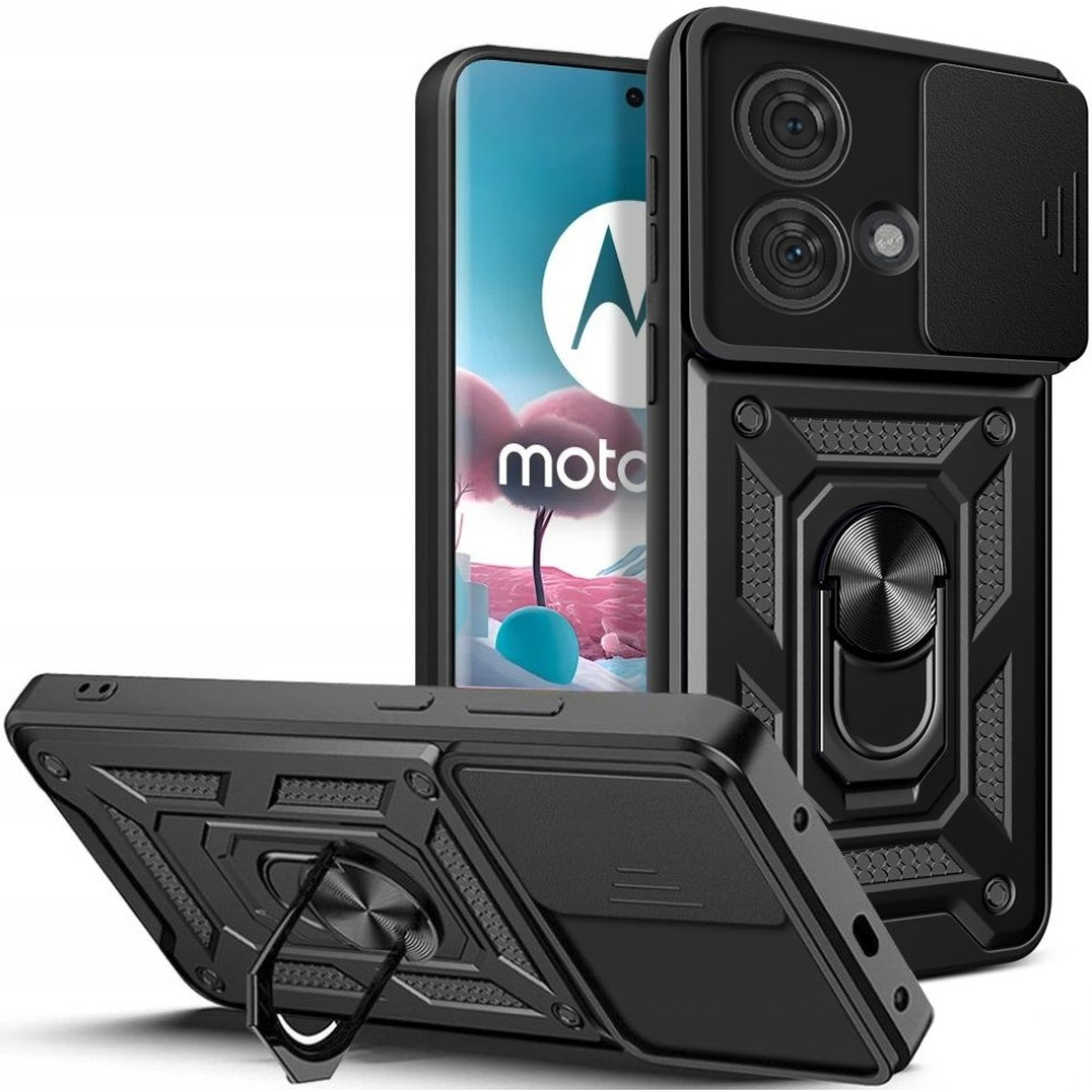 Tech-Protect Camshield Pro - Ανθεκτική Θήκη Motorola Edge 40 Neo με Κάλυμμα για την Κάμερα & Μεταλλικό Ring Holder - Black (9319456607321)