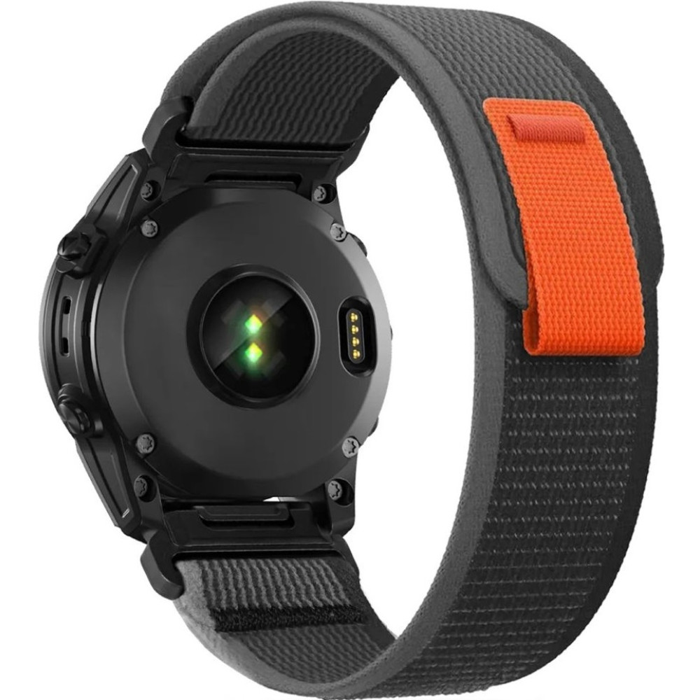 Tech-Protect Nylon Λουράκι - Garmin Fenix 3/5X/3HR/5X Plus/6X/6X Pro/7X/8 (51mm) - Black / Orange (9319456606805)