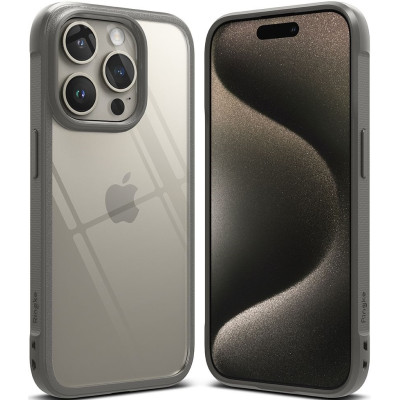 Ringke Fusion Bold - Σκληρή Διάφανη Θήκη με TPU Bumper - Apple iPhone 15 Pro - Gray (8809919307475)