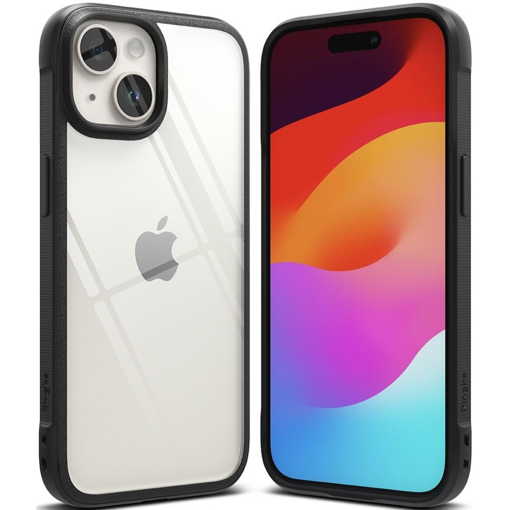 Ringke Fusion Bold - Σκληρή Διάφανη Θήκη με TPU Bumper - Apple iPhone 15 - Black (8809919308960)