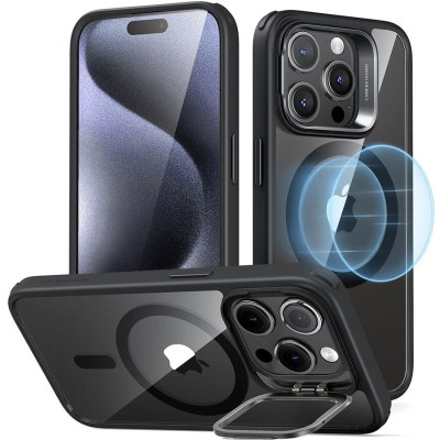 ESR Classic Kickstand Hybrid HaloLock - Διάφανη Ανθεκτική MagSafe Θήκη Apple iPhone 15 Pro - Clear / Black (4894240176542)