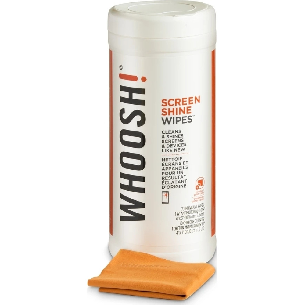 Whoosh! Screen Shine Wipes - Μαντηλάκια Καθαρισμού Οθόνης & Συσκευών - 70 Τεμάχια (1FG70WPENFR)