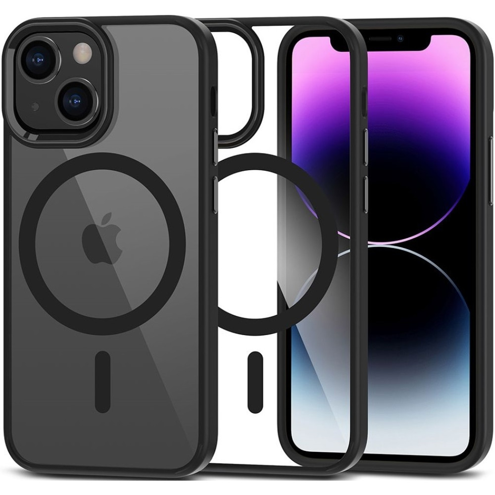 Tech-Protect MagMat - Σκληρή Διάφανη Θήκη MagSafe Apple iPhone 13 mini - Black / Clear (9319456605938)