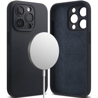 Ringke Silicone Magnetic - Ανθεκτική MagSafe Θήκη Σιλικόνης - Apple iPhone 15 Pro - Deep Blue (8809919307833)