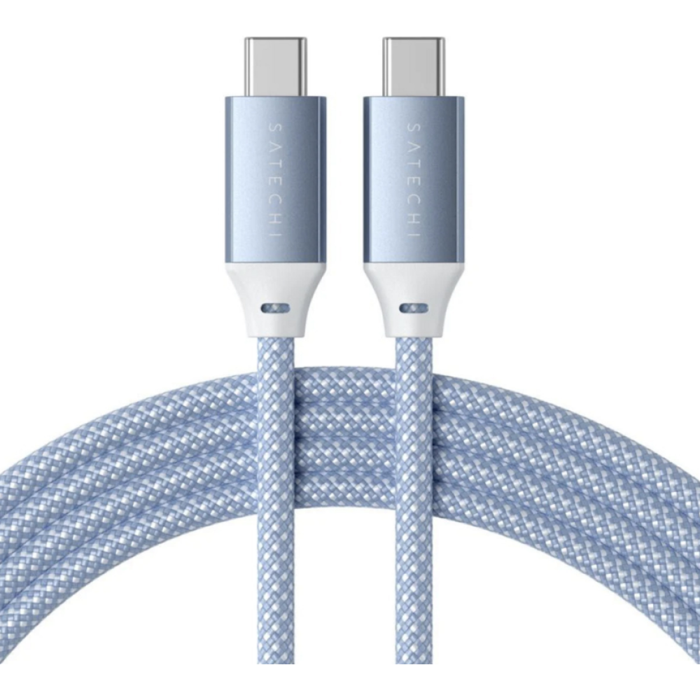 Satechi USB-C to USB-C - Καλώδιο Φόρτισης και Μεταφοράς Δεδομένων - Type-C σε Type-C - 200cm - 100W - Blue (ST-TCC2MB)