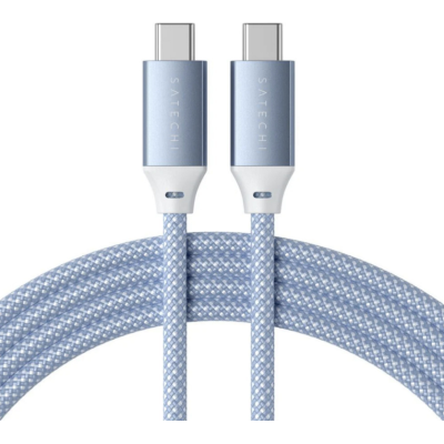 Satechi USB-C to USB-C - Καλώδιο Φόρτισης και Μεταφοράς Δεδομένων - Type-C σε Type-C - 200cm - 100W - Blue (ST-TCC2MB)
