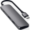Satechi Type-C Slim Multi-Port Adapter 4K - Αντάπτορας με 2 x USB-A 3.0 / 1 x Type-C PD 60W / 1 x HDMI 4K 60HZ - Space Gray (ST-CMAM)